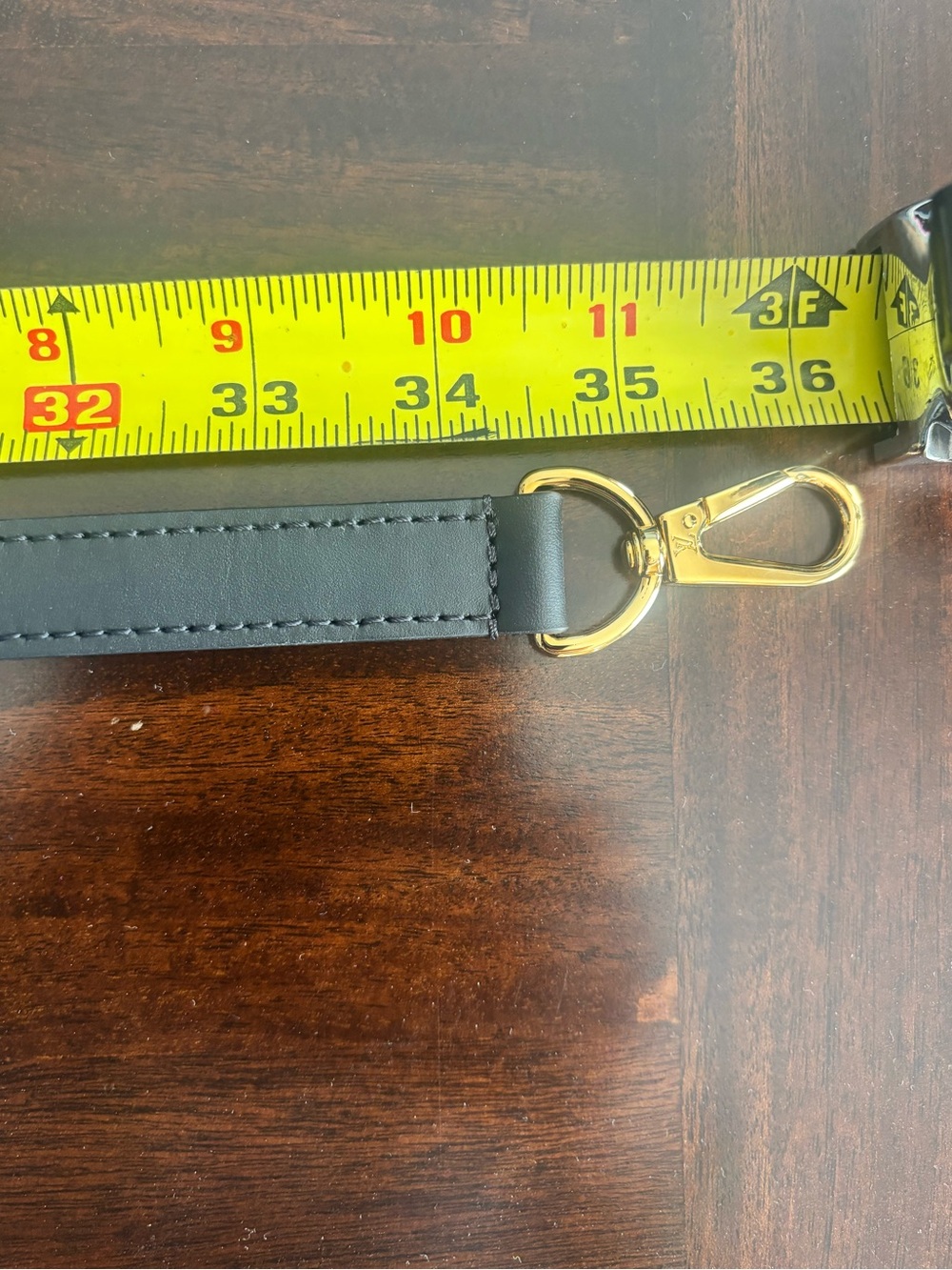 LV Black Leather Strap with Gold Hardware - Picture 4 of 7